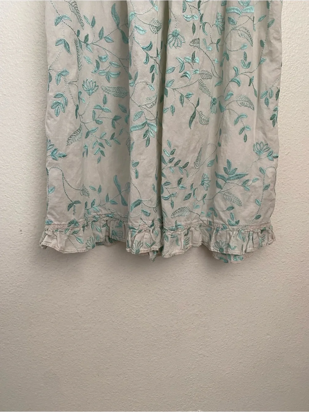 Eileen West Blue Floral Embroidered Maxi Nightgown - Button Front - Size S - Picture 3 of 14